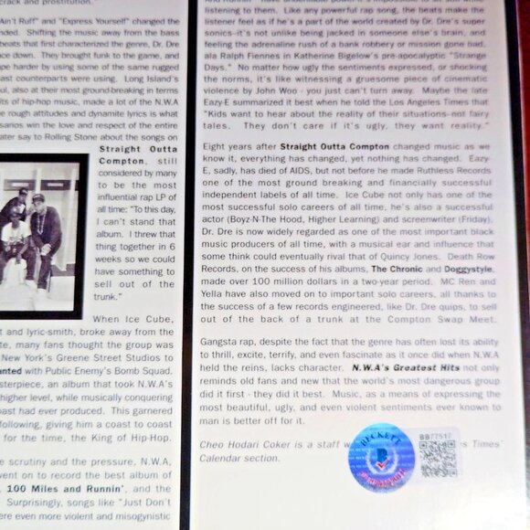 Ice Cube DJ Yella Signed NWA Greatest Hits Vinyl Record Album Beckett Autograph - Picture 11 of 14